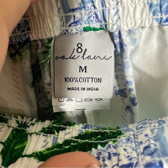 8 Oak Lane Womens Ginger Jar Palm Printed Cotton Pajama Shorts Drawstring Waist - Picture 3 of 6